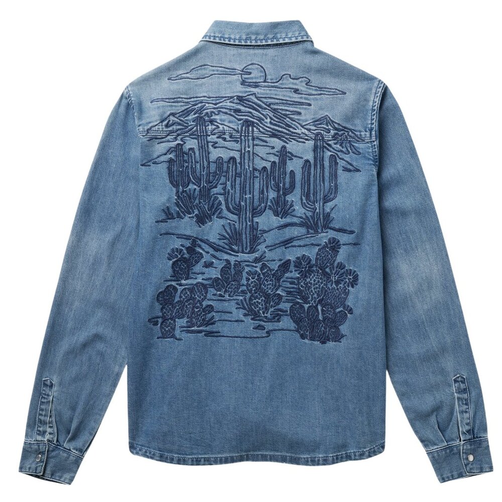 Stetson Women's Embroidered Desert Denim Shirt Size Medium